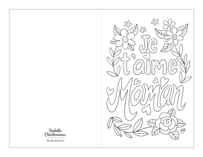 CARTE À COLORIER FÊTE DES MÈRES – Pomango