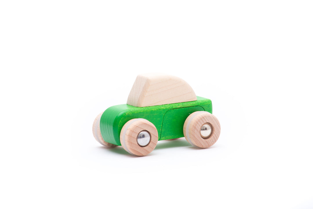 Wooden pull-back car