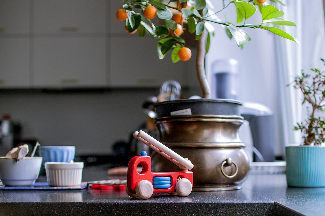 Camion de pompier en bois