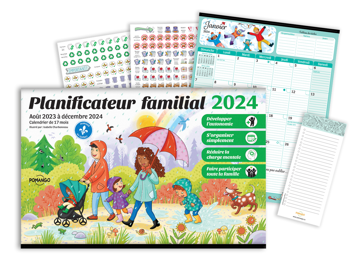 Planificateur familial 2024 avec Marqueurs