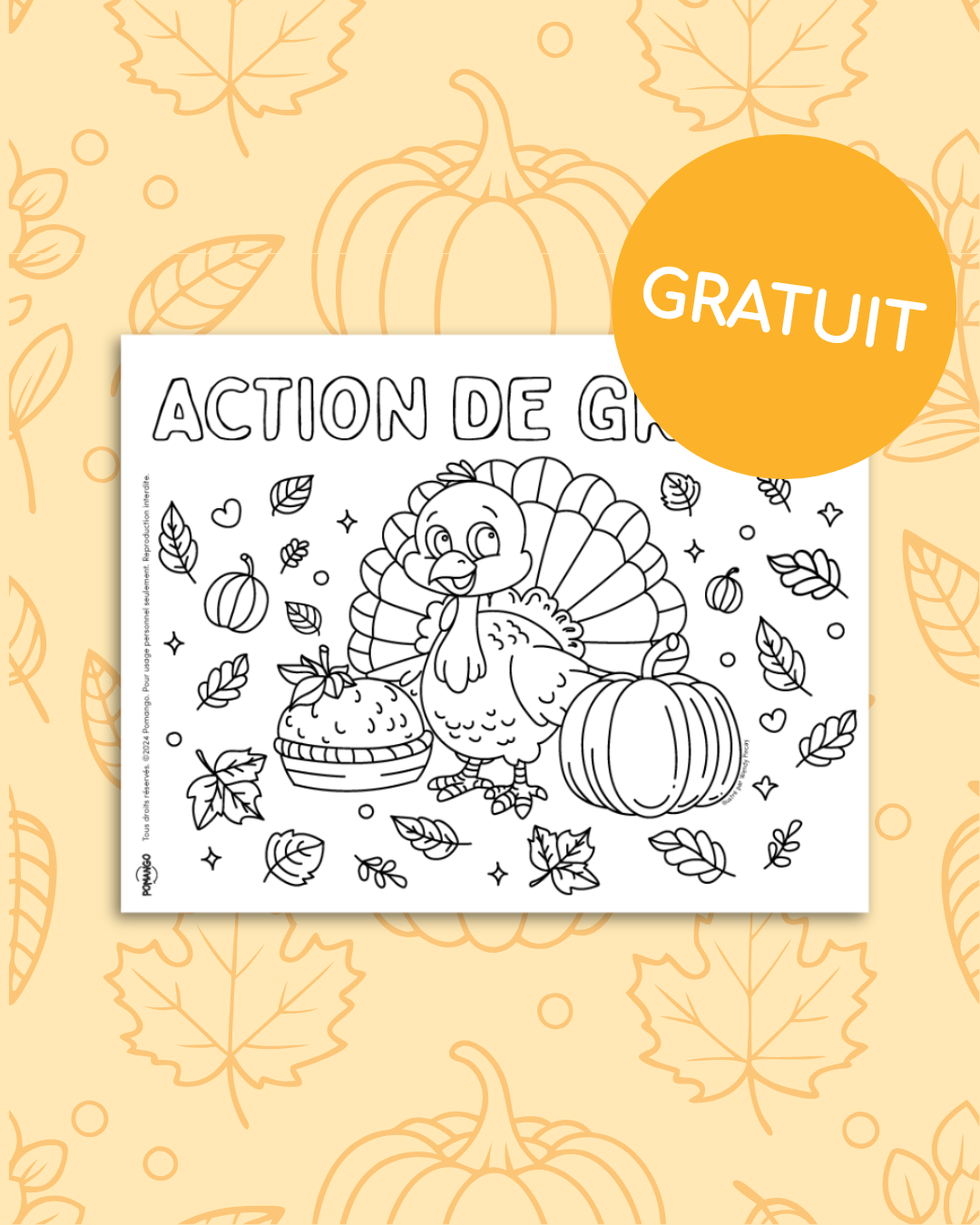 Coloriage de l'Action de grâce