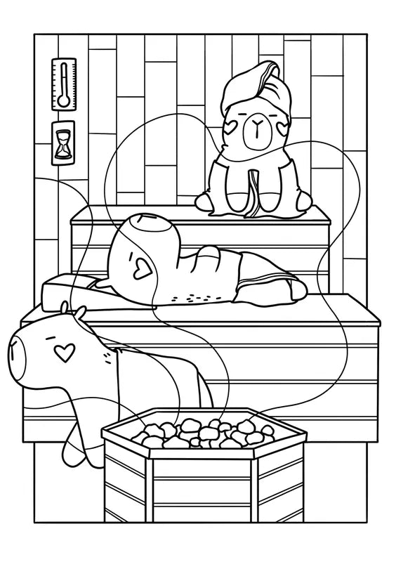 Coloriages - Adorables capybaras