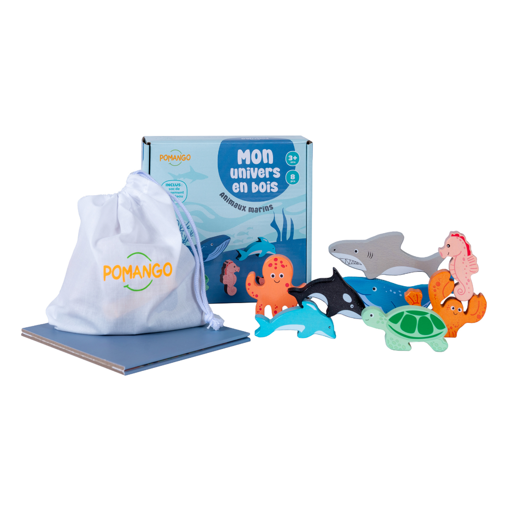 Coffret animaux en bois Pomango