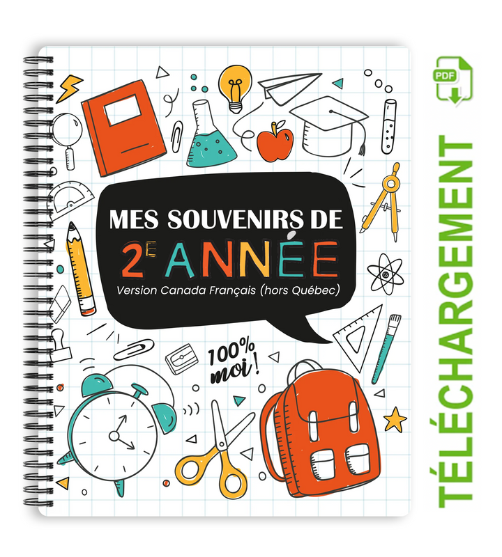 Cahier mes souvenirs d'école téléchargeable-2e année | Canada Français (hors Québec)