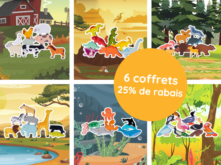  Pomango Wooden Animal Set