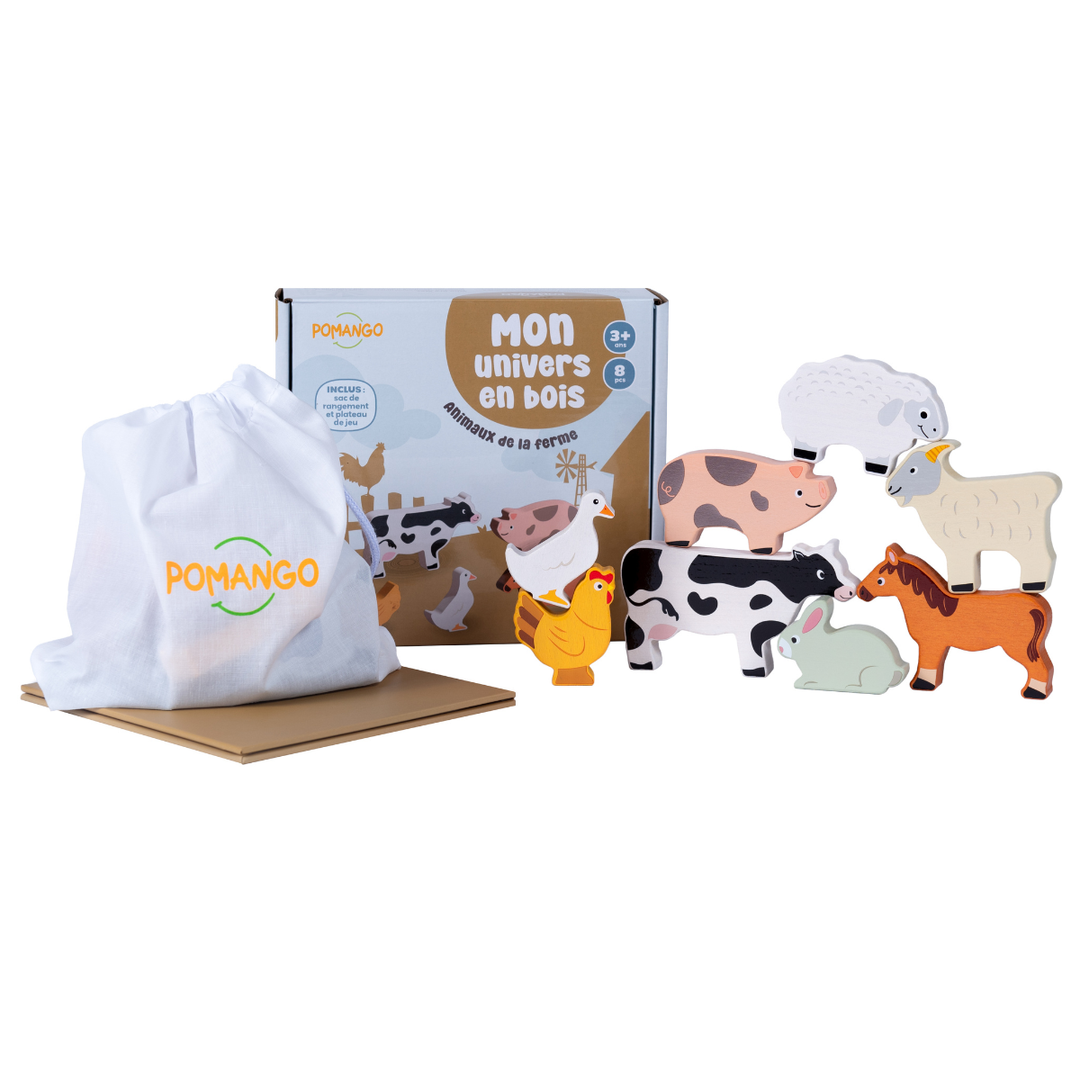 Coffret animaux en bois Pomango