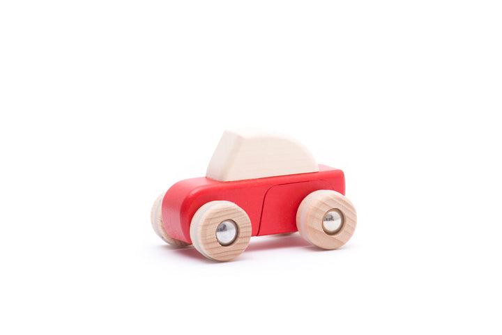 Wooden pull-back car