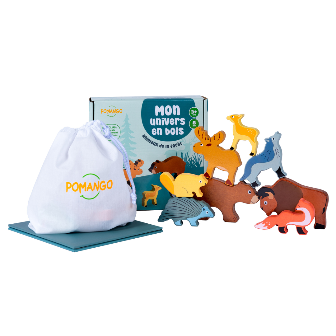 Coffret animaux en bois Pomango