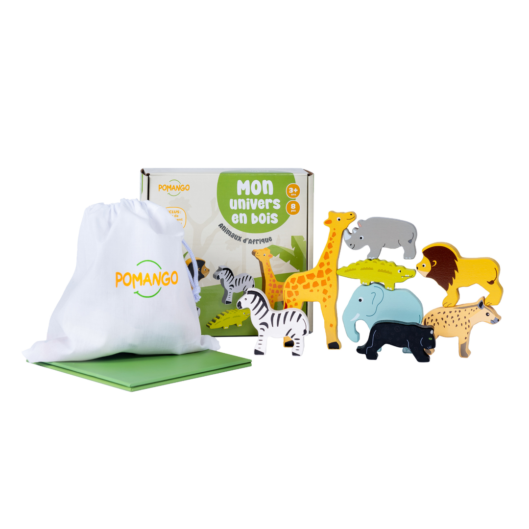 Coffret animaux en bois Pomango