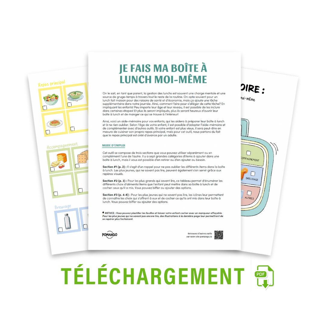 Je prépare mon lunch seul à imprimer