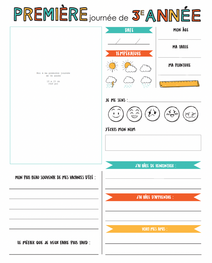 Cahier Mes Souvenirs D'école Téléchargeable- 3e Année