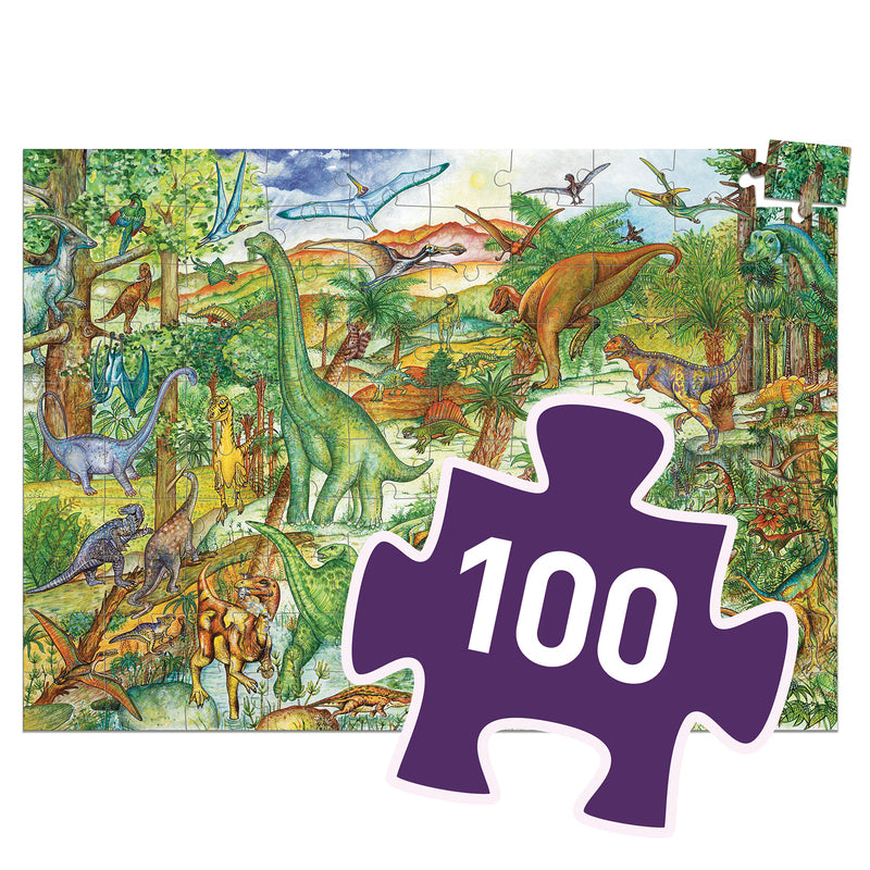 Observation puzzle 100 pieces dinosaurs