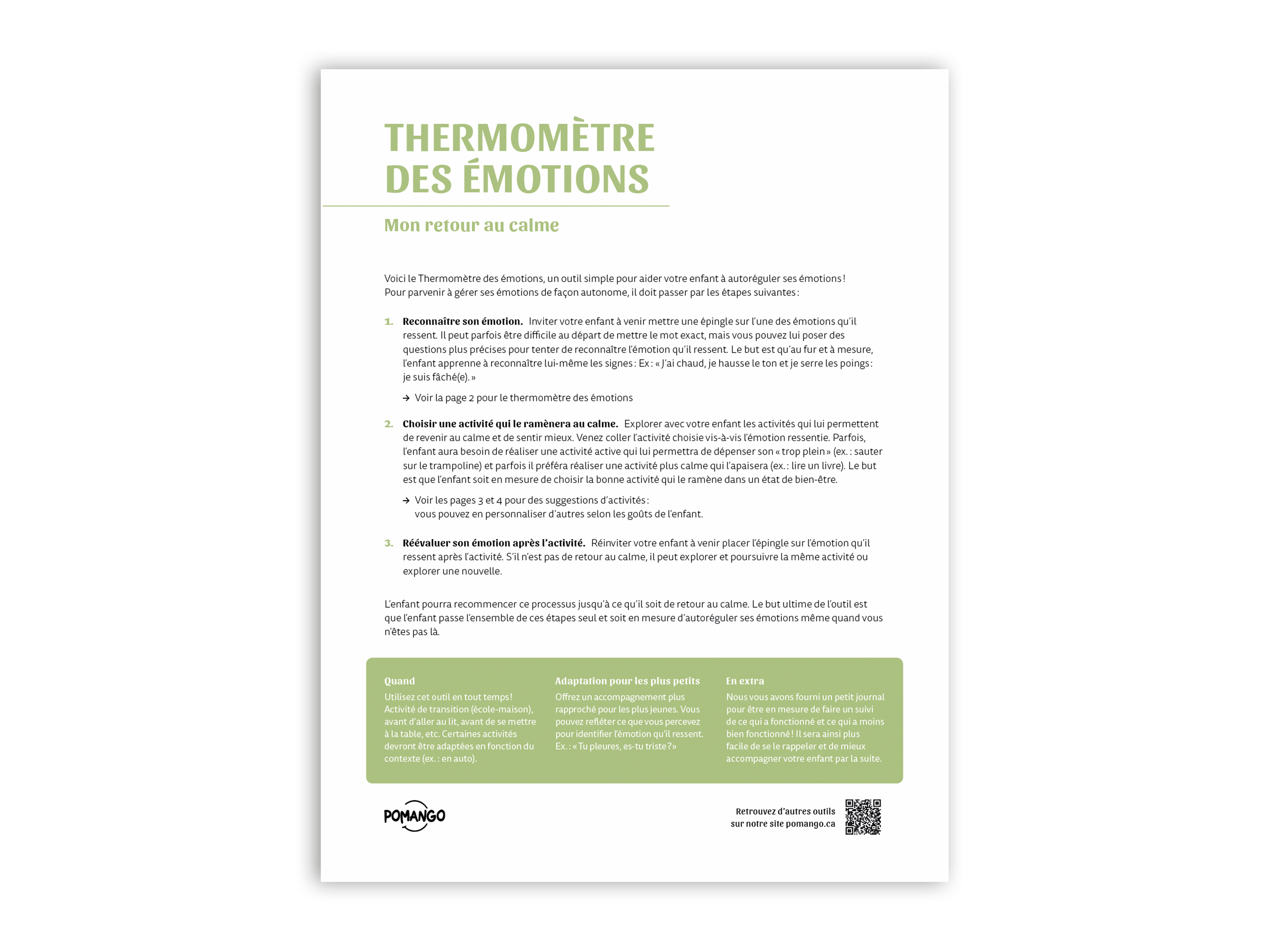 Thermomètre des émotions à imprimer