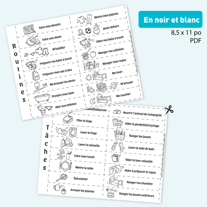 Étiquettes à télécharger – Tableau familial