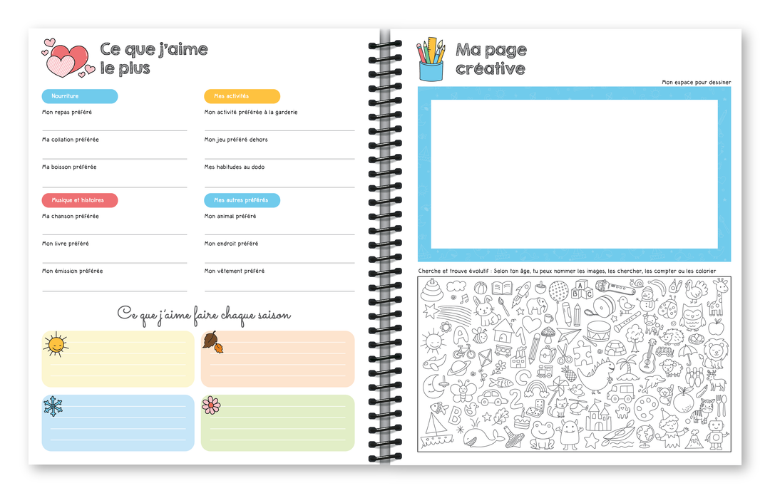 Cahier Mes souvenirs de garderie