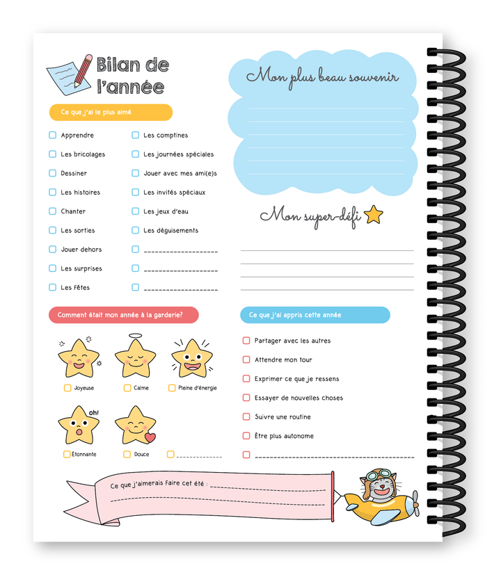 Cahier Mes souvenirs de garderie