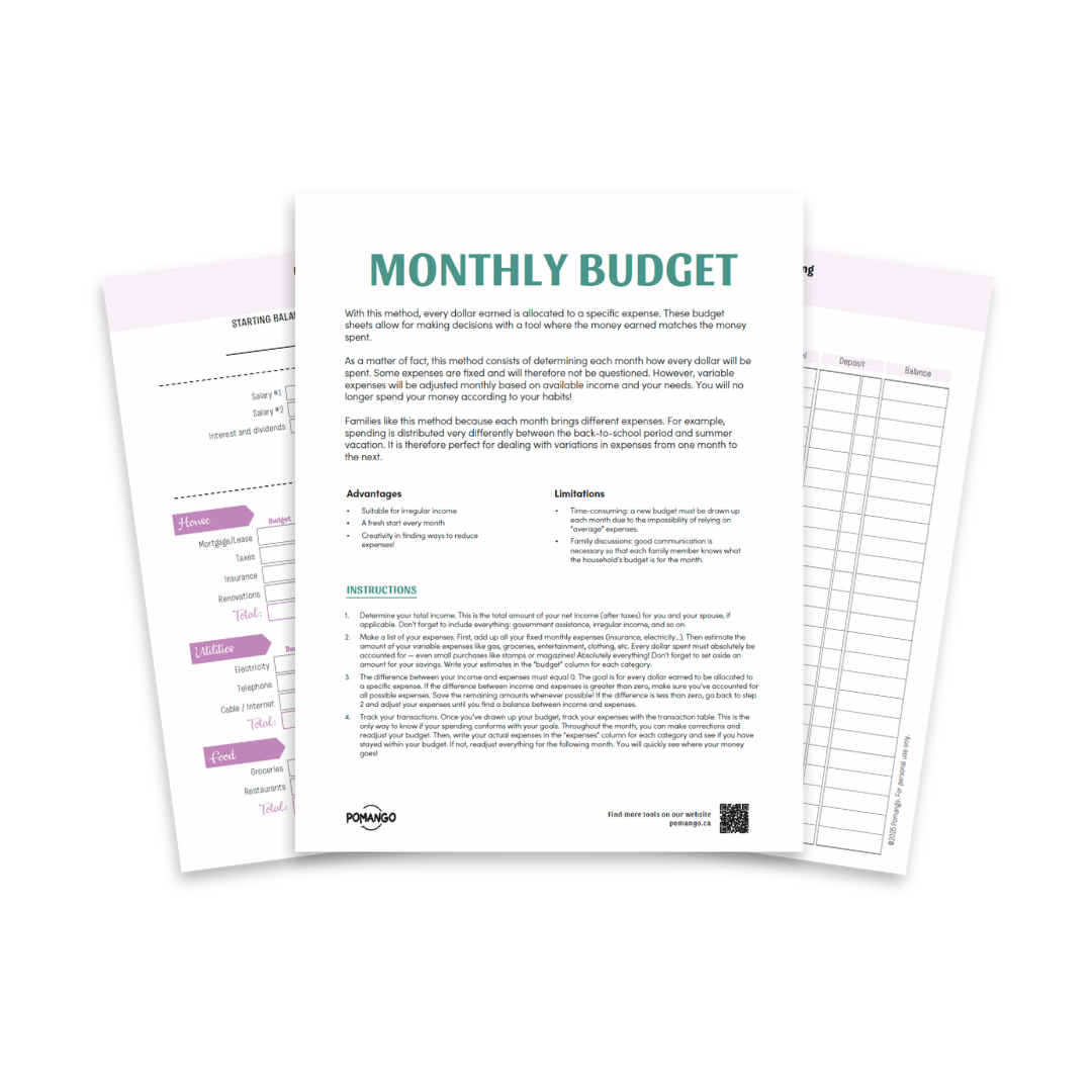 Budget mensuel à imprimer