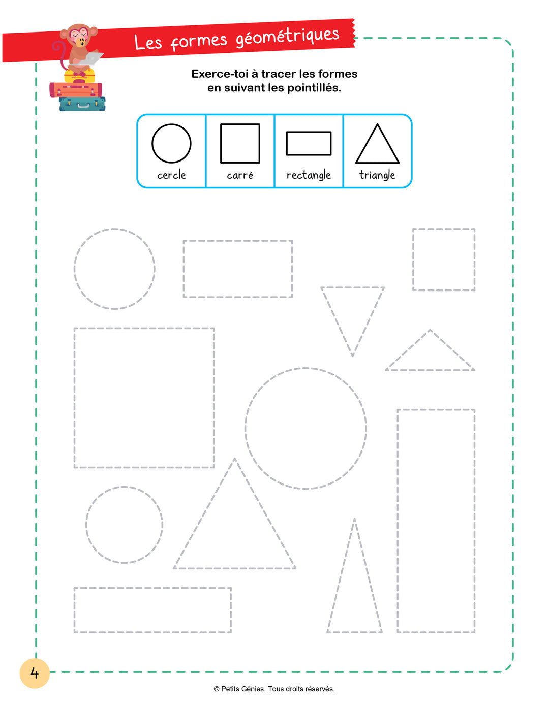 Mes activités de vacances- prématernelle- formes géométriques (à télécharger)