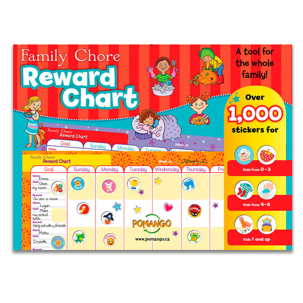Family chore reward chart - english version