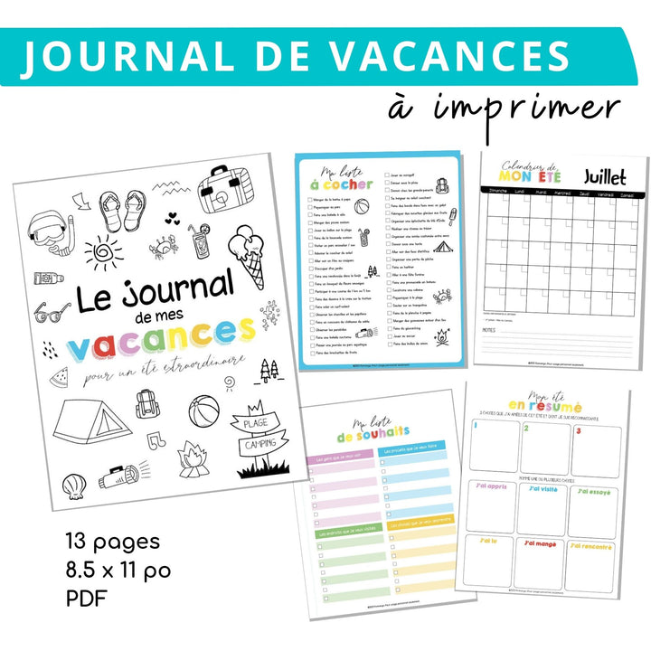 Le journal de mes vacances- à imprimer