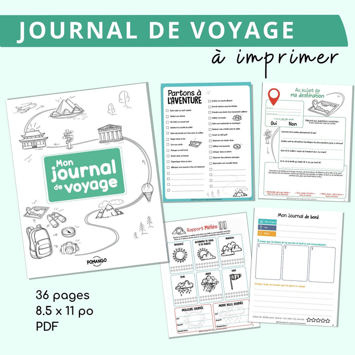 Mon journal de voyage à télécharger