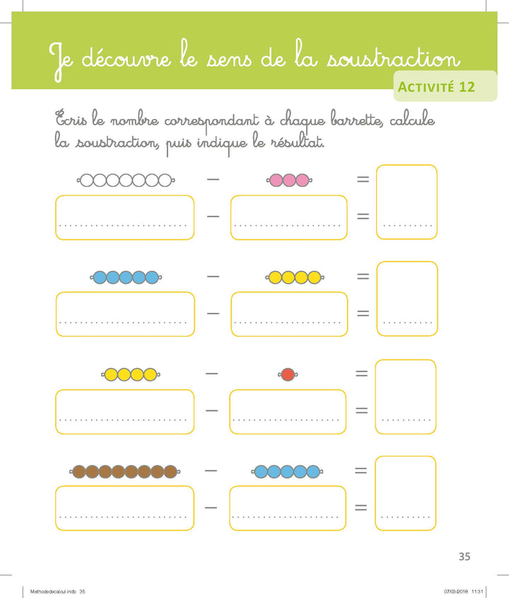 Ma méthode de calcul montessori