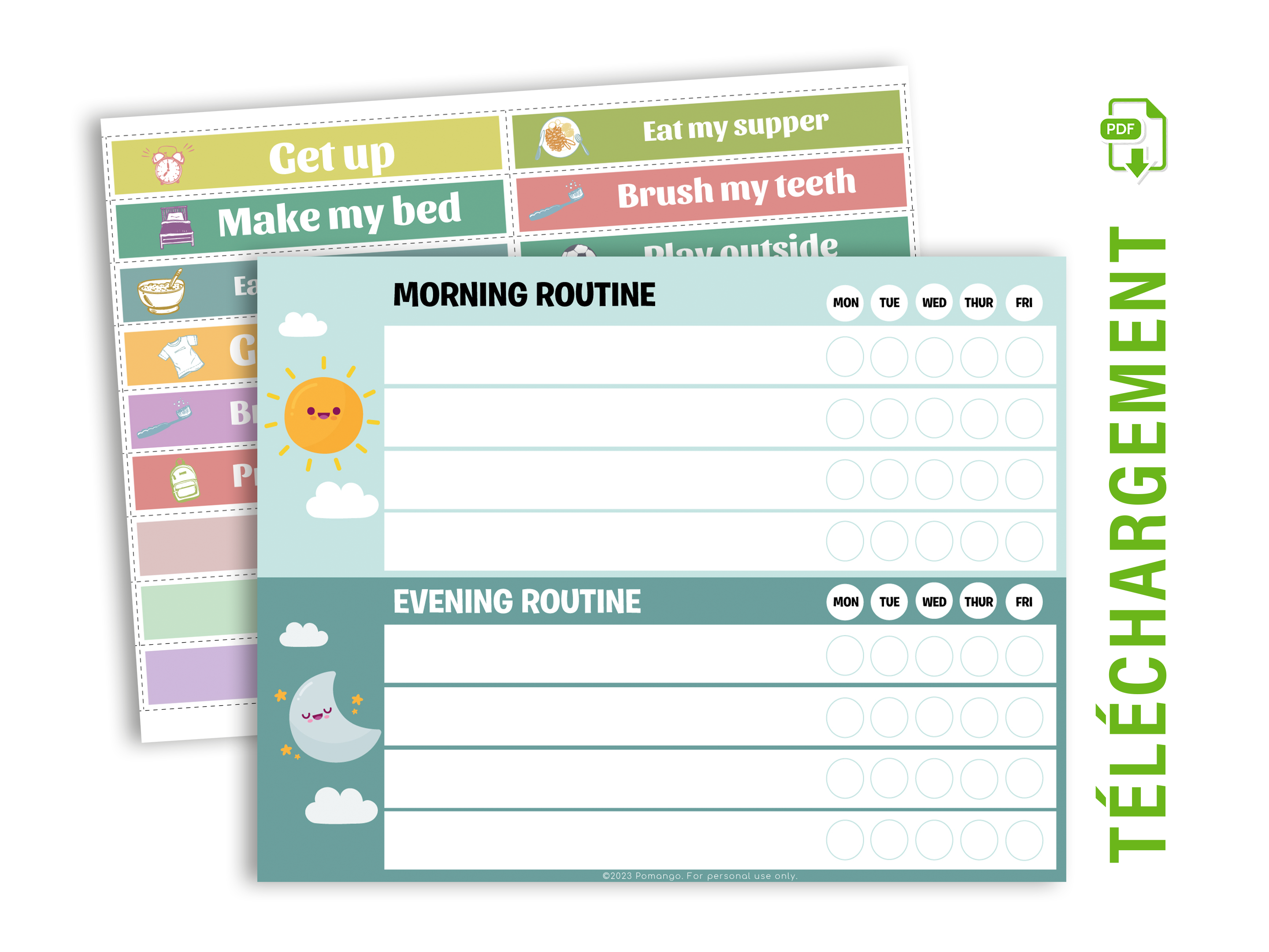 Mes routines du matin et du soir à imprimer