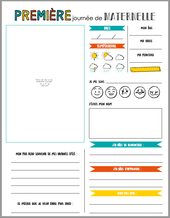 Cahier mes souvenirs d'école téléchargeable- maternelle 5 ans