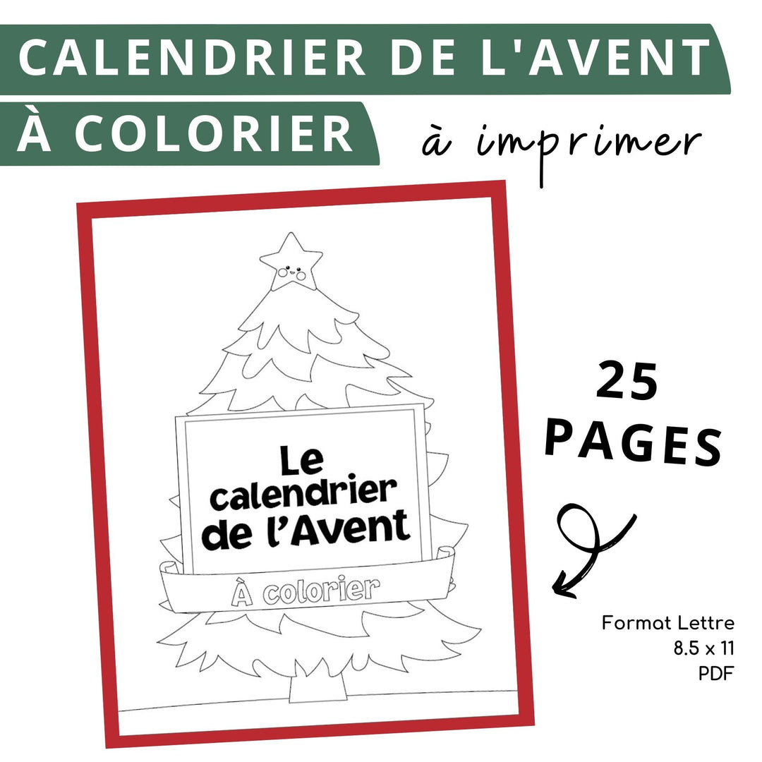 Le Calendrier De L'avent À Colorier - Imprimable