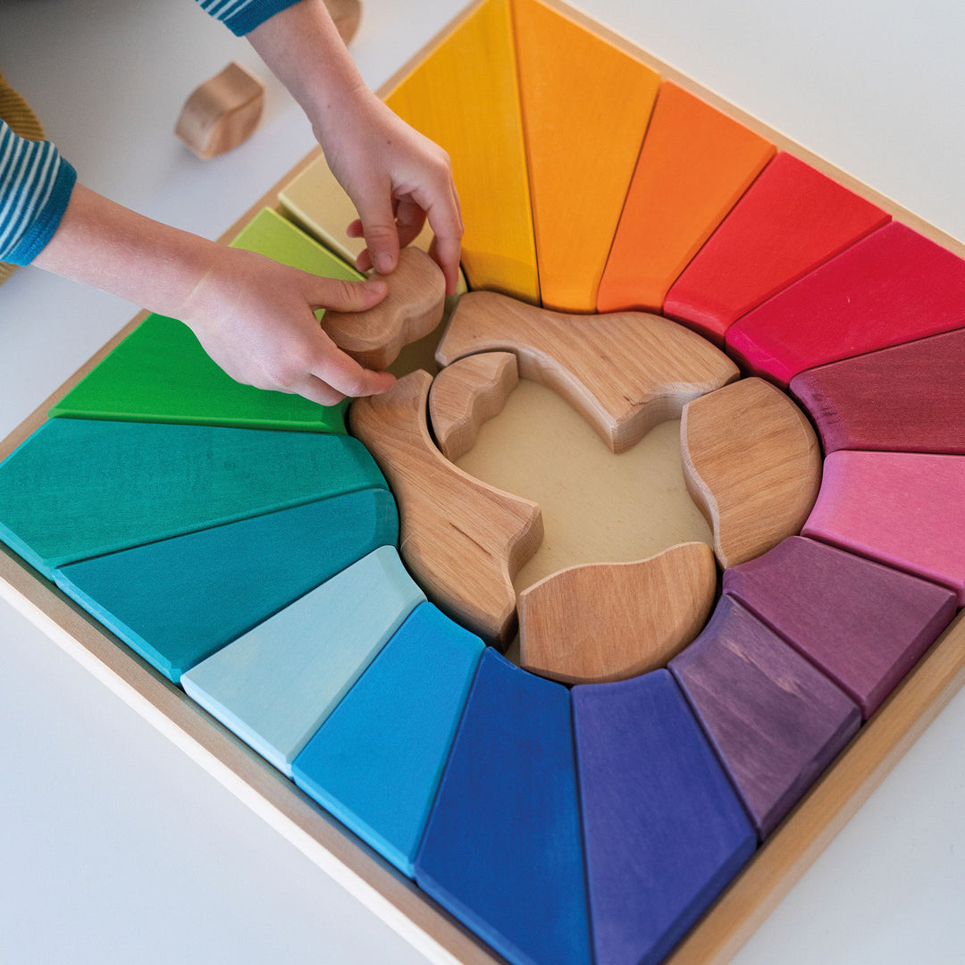 Large Wooden Rainbow Lion