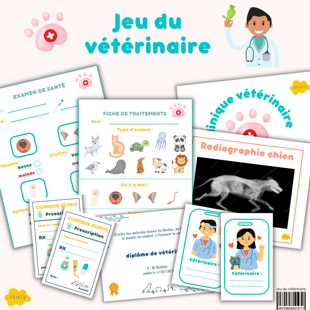Carte d'identité avec photo pour vétérinaire junior pour jeu de rôle  imaginatif et apprentissage des soins aux animaux pour les enfants,  aventure vétérinaire et jeu de simulation -  Canada