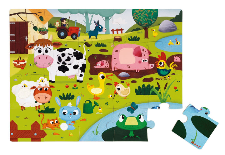 Animaux de la ferme casse-tête tactile 20pcs