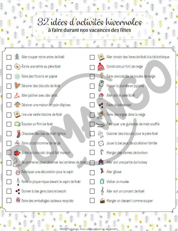 Suivi des cadeaux de noël à imprimer