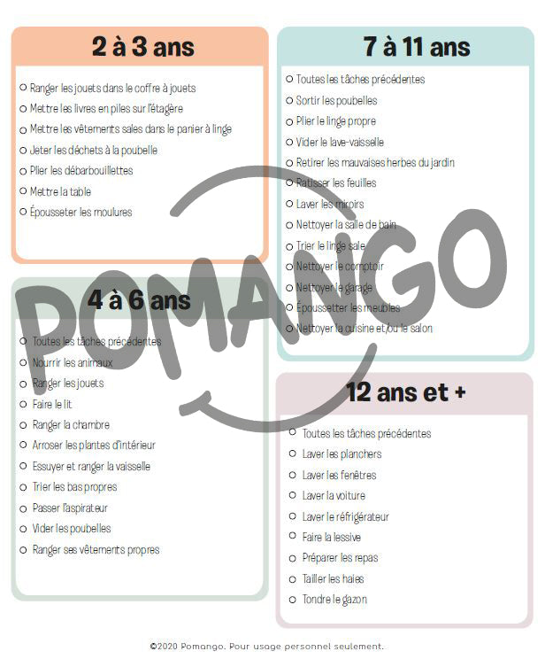 Planificateur de repas - à imprimer – Pomango